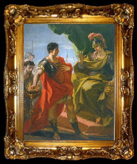framed  PELLEGRINI, Giovanni Antonio Mucius Scevola before Porsenna, ta009-2